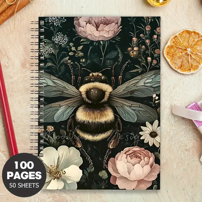 Bohemian Floral & Bumblebee Notepad