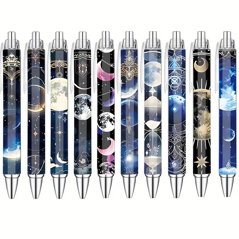 10pcs Starry Printed Ballpoint Pens