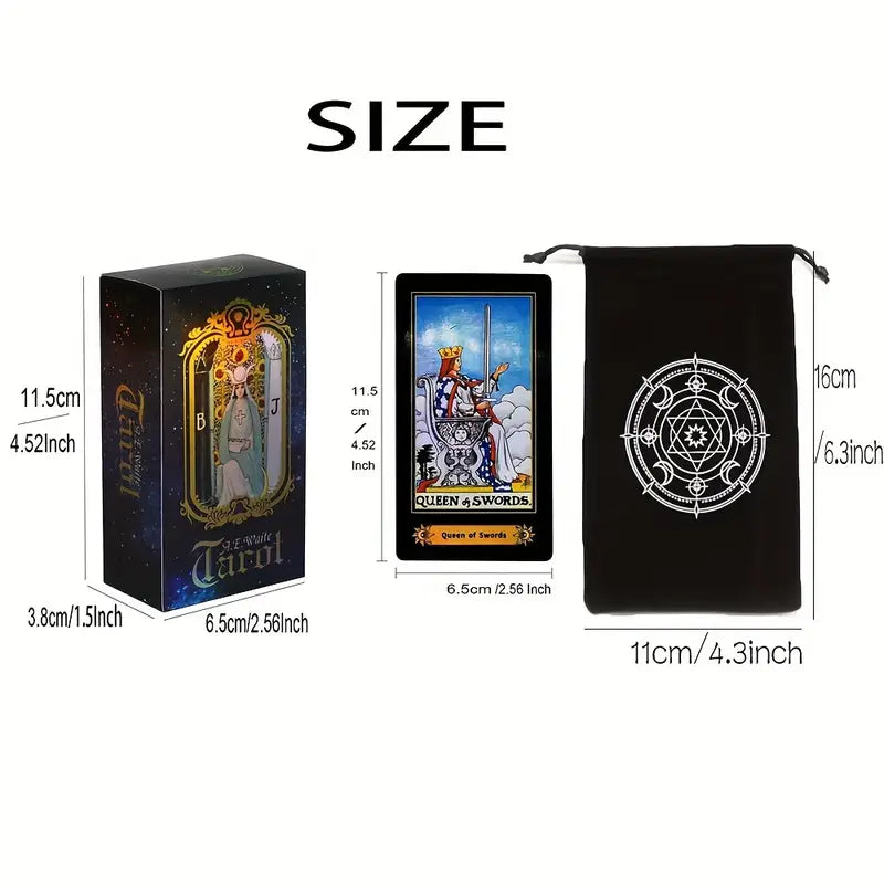 Tarot Deck with Comprehensive Guide and Black Pouch