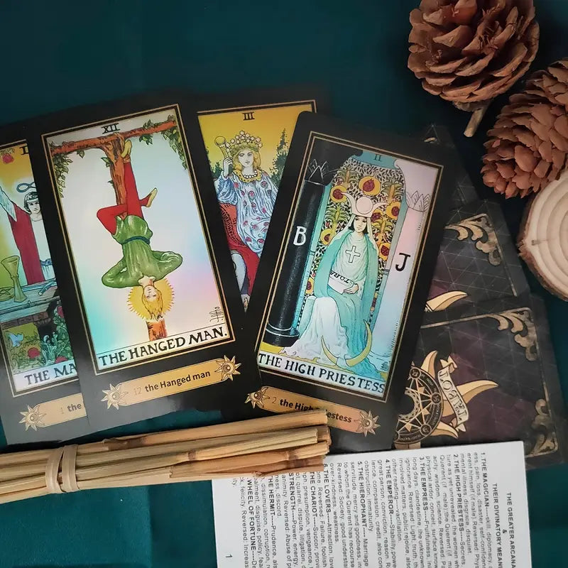 Tarot Deck with Comprehensive Guide and Black Pouch